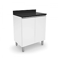 Balcão Top Class Preto e Branco Brilho – Elegância e Espaço na Cozinha - imagem 1