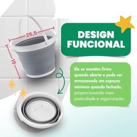 Balde de Silicone Dobrável 5L com Alça - Flexível, Retrátil e Ideal para Casa e Lazer - imagem 3
