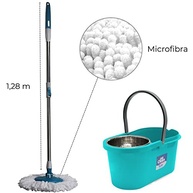 Mop Giratório com Cesto de Aço Inox e Balde Centrifugador - Limpeza 360° Eficiente e Prática - imagem 4
