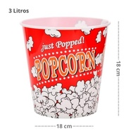 Balde de Pipoca Grande 3L Vermelho - Pote Decorado para Cinema em Casa - imagem 4