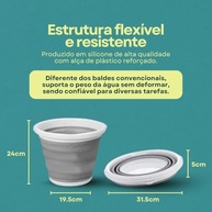 Balde Retrátil 3L Silicone Dobrável com Alça Ergonômica - Ideal para Pescaria, Praia e Limpeza Geral - imagem 4