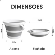 Balde Retrátil de Silicone 5L com Alça Ergonômica - Dobrável, Compacto e Resistente para Casa, Carro, Camping e Viagens - imagem 3