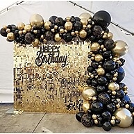 Balões Festa 5 Anos: Kit Preto e Dourado - imagem 1