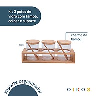 Potes de Vidro 300ml: Kit Completo com Bambu - imagem 2