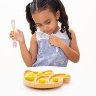 Talher Duplo de Bambu e Silicone Rosa - Seguro, Sustentável e Ideal para Bebês - imagem 3