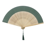 Ventoinha Dobrável de Sedu de Bambu 38cm - Leque Clássico Feminino para Festas e Decoração - imagem 1