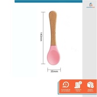 Colher Silicone e Bambu Infantil Rosa - Segura, Leve e Ideal para Introdução Alimentar - imagem 3