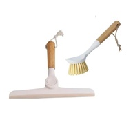 Kit Rodo e Escova Multiuso com Cabo de Bambu - Limpeza Eficiente e Ecológica para Pias, Vidros e Cantos - imagem 2