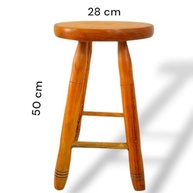 Banco de Madeira Médio 50cm – Banqueta Rústica para Varanda, Cozinha e Ambientes Externos - imagem 3