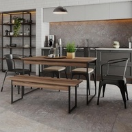 Mesa de Jantar Tub com 1 Banco - Estilo Industrial Moderno - imagem 2