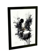Quadro Decorativo Bateria Banda de Rock - Estilo Grunge para Quarto e Sala - imagem 2