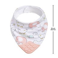 BUBA Bandana Com Mordedor Animais Rosa - Proteção e Estilo para Bebês - imagem 3