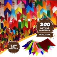 Bandeirinhas Festa Junina 200m: Seda e Praticidade! - imagem 1