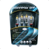 Cabo RCA BolaAzul 0.75M: Áudio Estéreo Cristalino com Conectores Banhados a Ouro 24K - imagem 1
