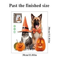 Decalque de Banheiro de Halloween - Adesivo Engraçado de Abóbora para Cachorro e Gato | Vinil Impermeável para Decoração de Parede - imagem 5