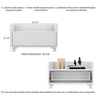 Gabinete Armário de Banheiro 60cm com Rodízios - Design Moderno e Funcionalidade - imagem 4