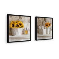 Kit 2 Quadros 18x18 cm com Tema Girassol para Banheiro e Lavabo | Decoração Elegante e Sustentável - imagem 4