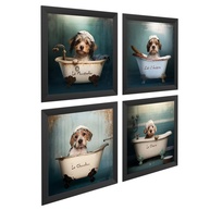 Kit 4 Quadros 18x18cm com Moldura e Vidro - Decoração Banheiro e Lavabo - imagem 3