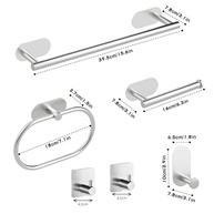 Kit Acessórios para Banheiro em Aço Inox 304 com Fixação Adesivo 3M - 6 Peças Modernas e Resistentes - imagem 3
