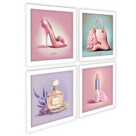 Kit 4 Quadros 18x18cm com Moldura e Vidro - Decore Banheiro, Quarto e Lavabo com Estilo - imagem 3