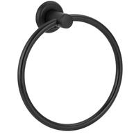 Porta Toalha Argola em Metal Preto - Design Moderno para Banheiro - imagem 1