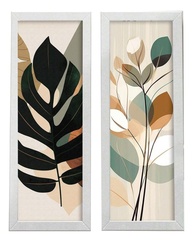 Quadro Decorativo Kit 2 Banheiro Lavabo Floral Elegance - Design Sofisticado para Ambientes Modernos - imagem 1