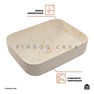Cuba Retangular Slim 50,5cm Cerâmica Fluorita Pingoo – Elegância no Banheiro - imagem 2