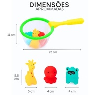 Brinquedo Infantil Bebê Premium Para Banho - Kit 4 Peças com Peneira e Bichinhos de Vinil com Som - Felix Magazine - imagem 4