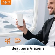 Power Bank 20000mAh: Carregador Portátil Rápido USB-C 20W, LED, Branco - imagem 4
