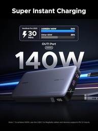 UGREEN Power Bank 25000mAh 145W Nexode: Carregamento Rápido e Inteligente para Seus Dispositivos - imagem 3
