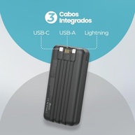 Power Bank 20000mAh 22.5W Tipo C Display LED Preto - Carregador Portátil Essencial - imagem 4