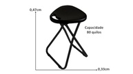 Secalux Banqueta Dobrável com Alça e Assento Preto – Linha Black | Conforto e Mobilidade em Qualquer Ambiente - imagem 3