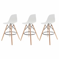Banqueta Alta Charles Eames: Kit 3 para Cozinha - imagem 1