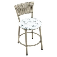 BANQUETA BAIXA ENCAPADA PARA COZINHA E ÁREA GOURMET - DESIGN BRANCO FLORIDO - imagem 3