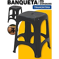 Banqueta Plástica Reforçada: Kit 2 para Casa e Bar - imagem 1