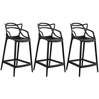 Banquetas Allegra 66cm - Conjunto 3 Peças em Polipropileno Moderno para Sala de Jantar e Cozinha - imagem 2