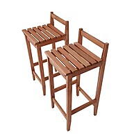 Banquetas Altas Bistrô Madeira Maciça – Conjunto com 2 Unidades - imagem 1