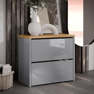 Sapateira Safira 2 Portas Basculantes Mell Cinza Freijó - Organize com Estilo e Praticidade - imagem 2