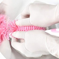 Conjunto Escova Silicone 2 em 1 com Bico Nylon Forma S - Rotação 360° e Ventosa Base - imagem 4