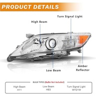 Conjunto de Farol para Toyota Camry 2010-2011 (Base, LE, SE) - Compatível com Veículos dos EUA - imagem 4