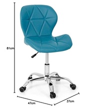 Cadeira Office Eiffel Slim Base Giratória Turquesa - Design Moderno e Conforto Ergonômico - imagem 3