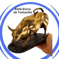 Estatueta Touro de Wall Street em Resina com Base - Decoração de Escritório e Simbolo de Força Financeira - imagem 5