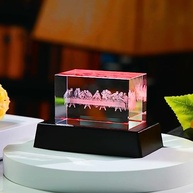 Estátua de Cristal 3D da Última Ceia com Base Iluminada Colorida - Presente Religioso Inspirador - imagem 5