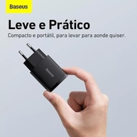 Carregador Baseus 20W U+C: Potência e Velocidade para Seu iPhone (Preto) - imagem 2