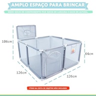 Cercadinho Portátil com Cesta de Basquete Azul Marinho - Tela de Malha Respirável - imagem 3