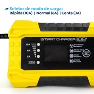 Carregador de Bateria Automotivo Digital 10A Pro Version - 12V/24V Inteligente para Carro, Moto e Caminhão - imagem 5