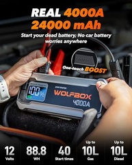 WOLFBOX 4000A: Booster de Bateria Portátil 12V com Carregador Rápido 65W e Tela LED - imagem 3