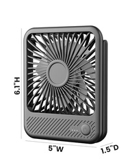 Ventilador de Mesa Koonie Ultra Silencioso com Bateria - 3 Velocidades, Inclinação 180° e Design Compacto - imagem 3