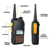 Rádio Comunicador UV-6R 7W: Dupla Banda VHF/UHF, Bateria Lítio e Lanterna LED para Aventura e Trabalho - imagem 4