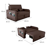Sofá-Cama 2 Lugares Marrom: Conforto e Baú! - imagem 2